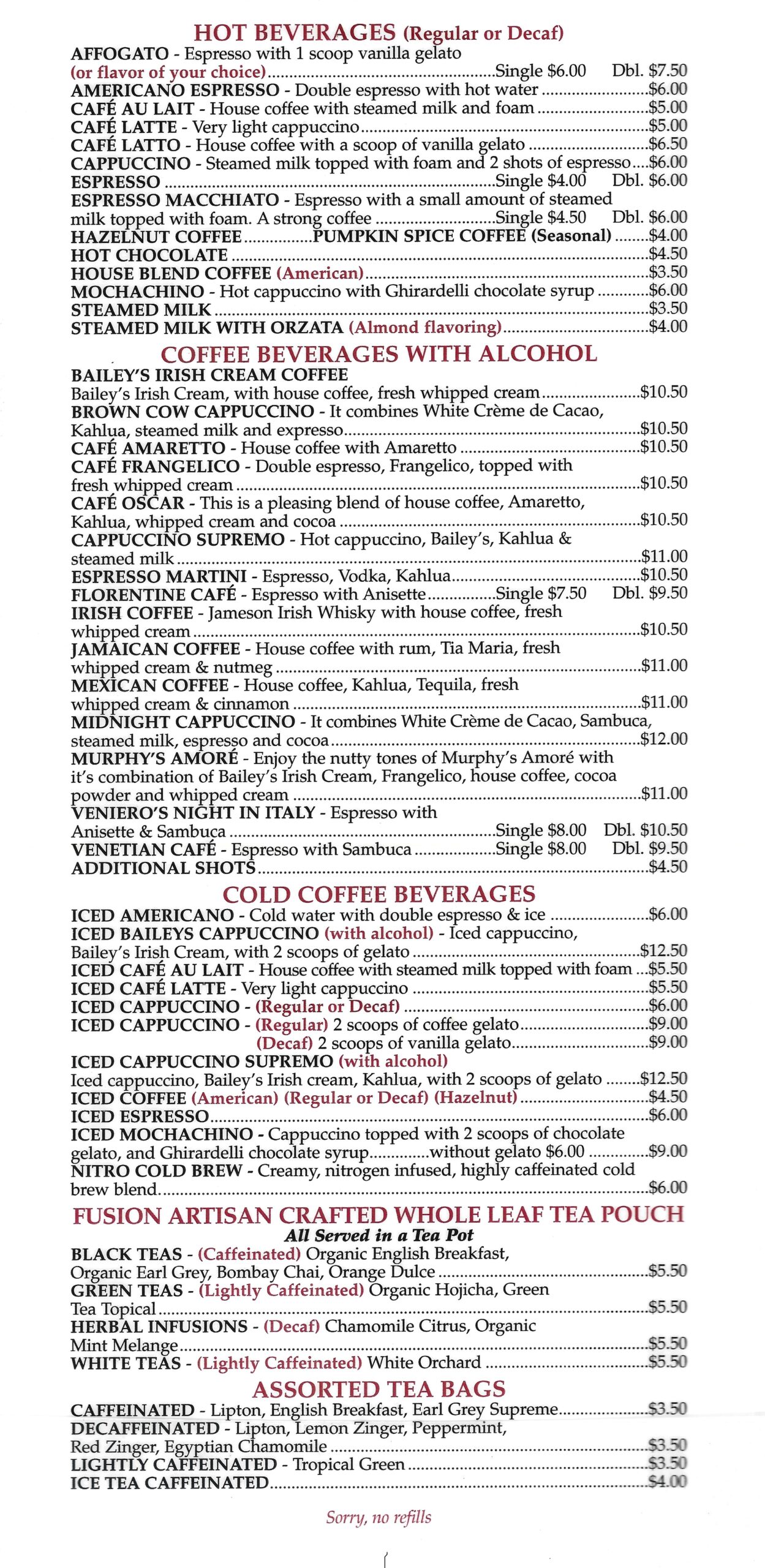 Cafe Menu Page 2