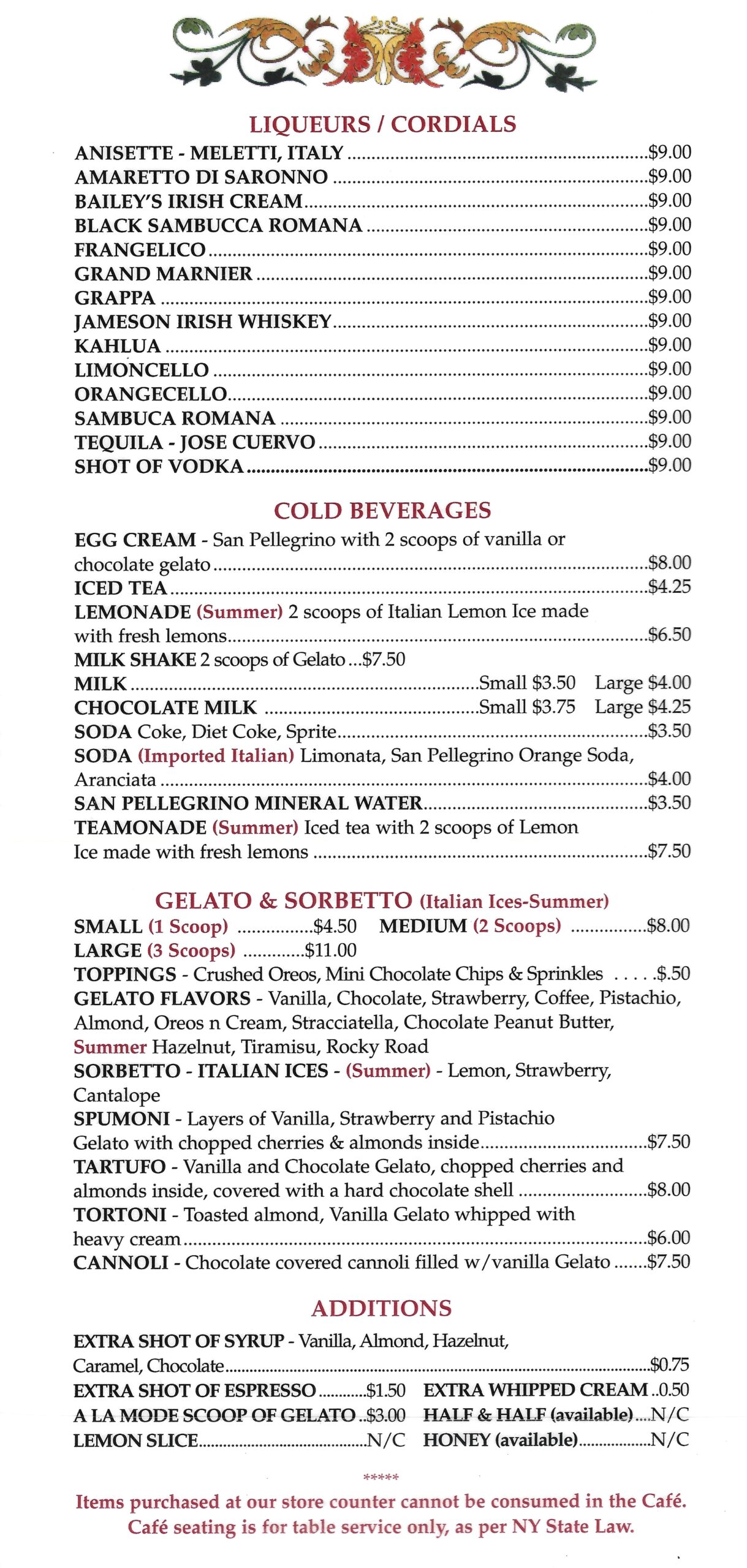 Cafe Menu Page 6